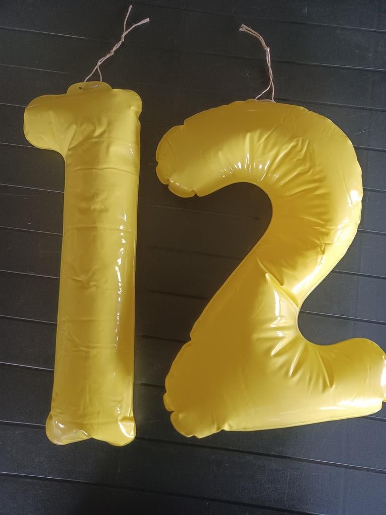 Opblaasbare feestcijfers 1 en 2, Ophalen, Zo goed als nieuw, Versiering, Verjaardag