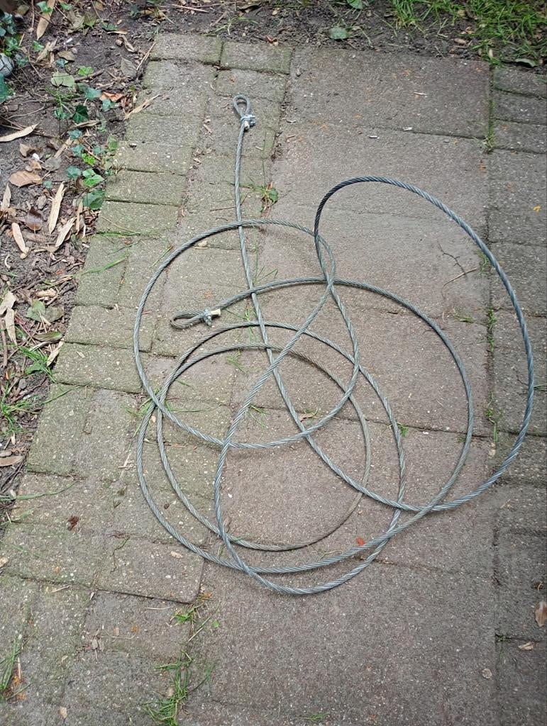 Stalen kabel met lussen - Diverse toepassingen, Ophalen, Gebruikt, Kabel of Snoer