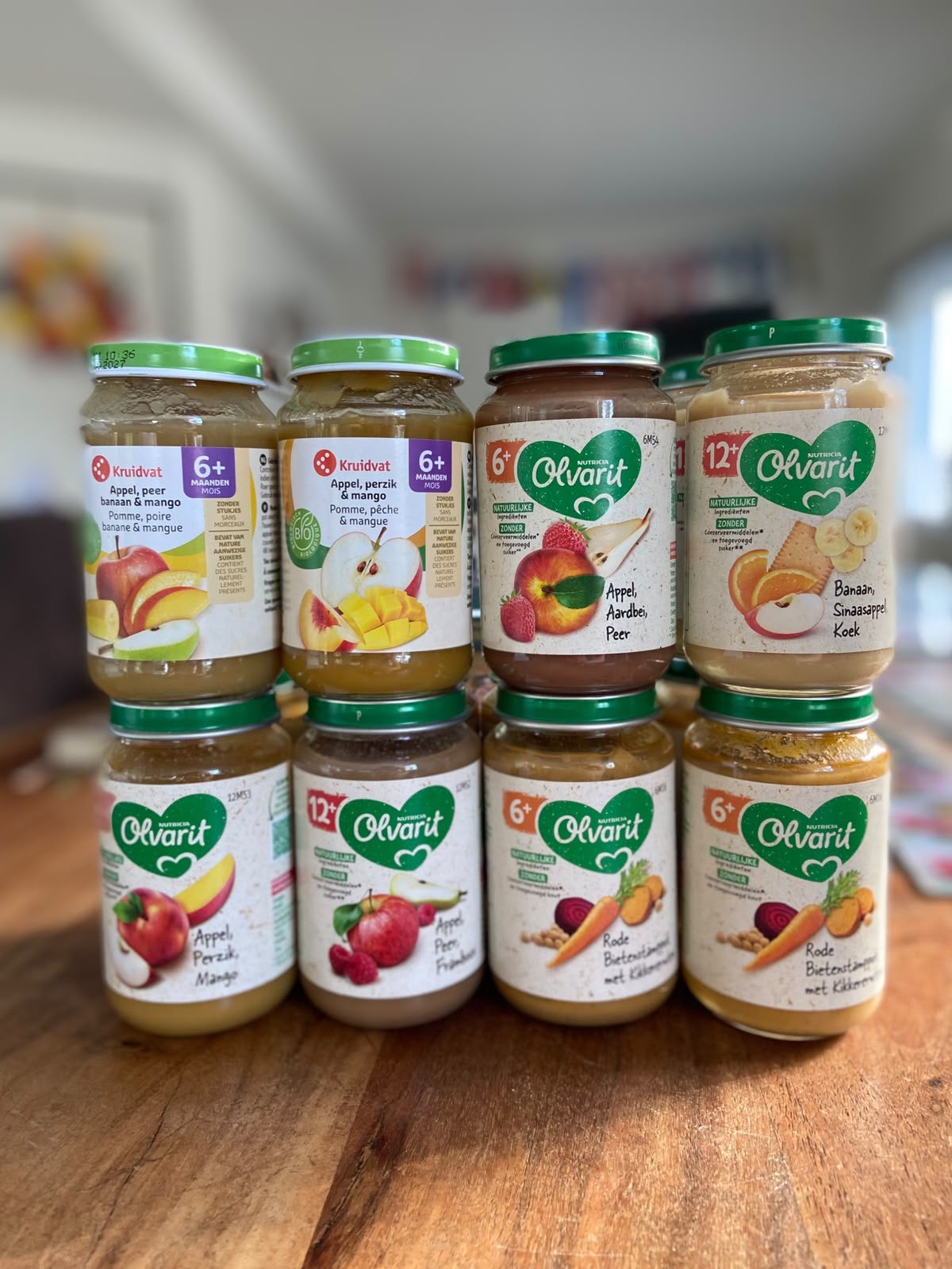 14 potjes baby voeding Olvarit en Kruidvat, Ophalen of Verzenden