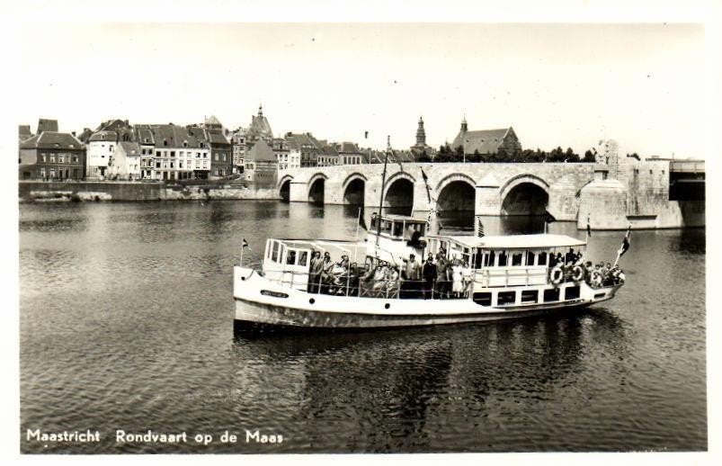 Maastricht - Rondvaart op de Maas - boot volk - ongelopen, Ophalen of Verzenden, 1960 tot 1980, Ongelopen, Limburg