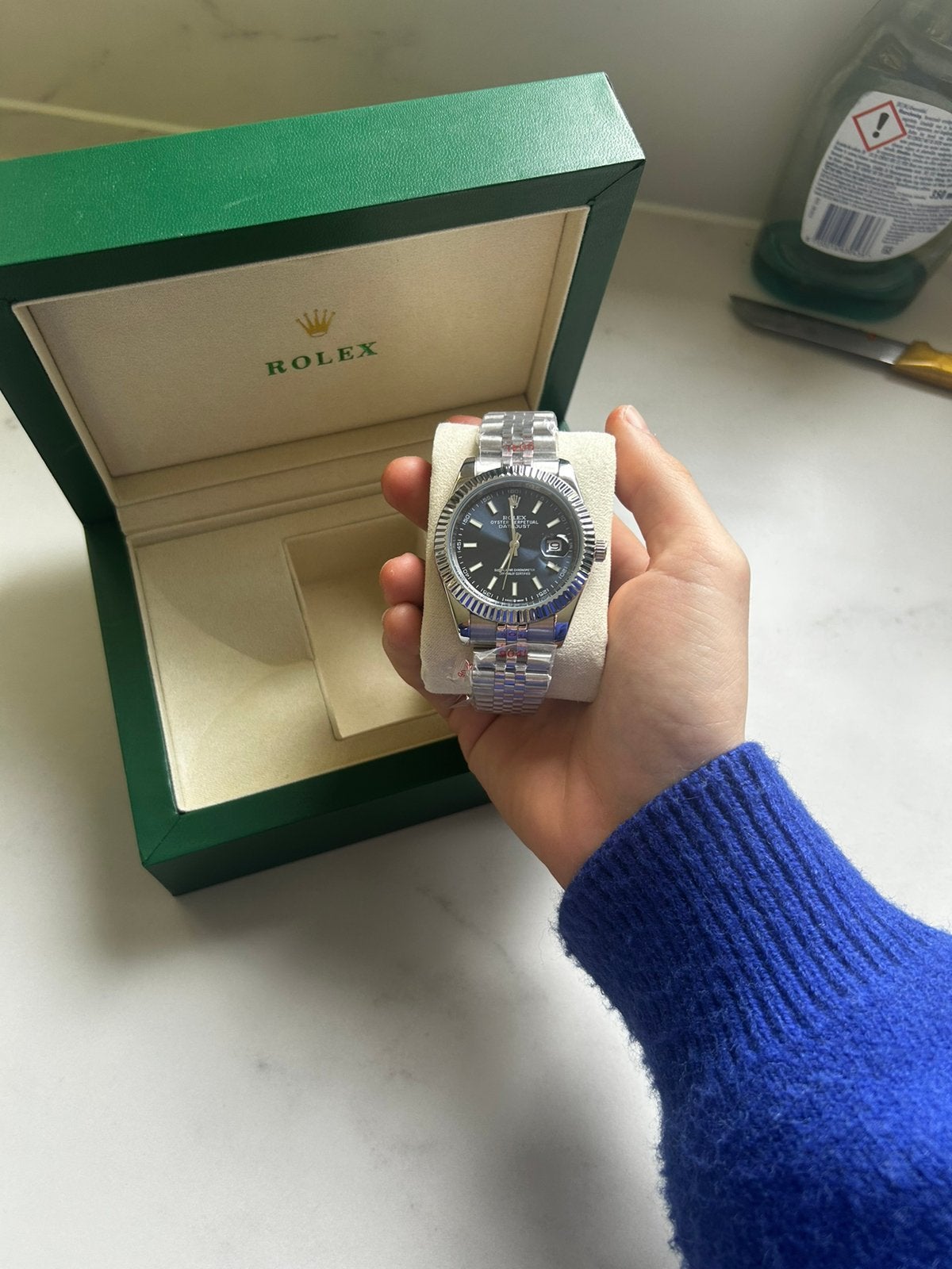 Rolex date just, Ophalen of Verzenden, Zo goed als nieuw, Staal, Rolex