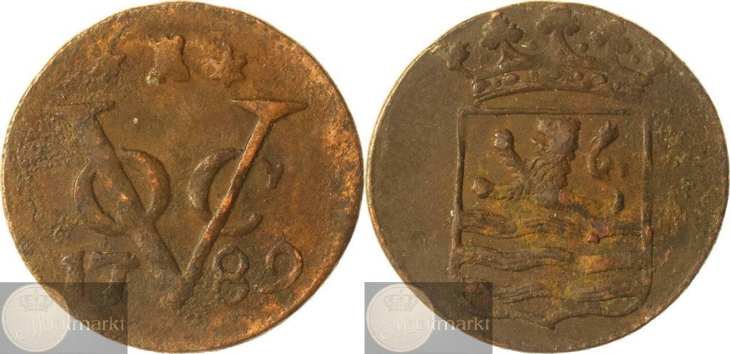 V.O.C. - Zeeland - Duit 1789 - Middelburg, Ophalen of Verzenden, Vóór koninkrijk, Overige waardes, Losse munt