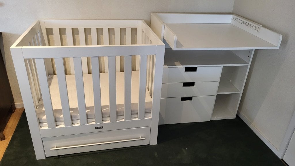 Witte Bopita babybox en Ikea commode, Ophalen, Gebruikt, 70 cm of meer, 75 tot 100 cm
