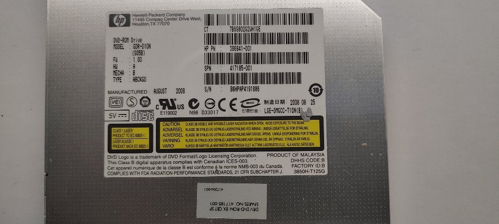 HP CD/ DVD-ROM drive. GDR-D10N / 386841-001 / 417185-001, Ophalen of Verzenden, Gebruikt, Dvd