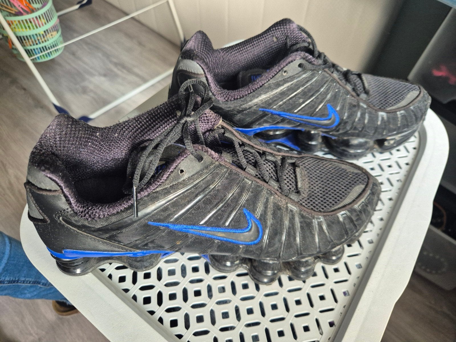 Nike Shox Sportschoenen Zwart/Blauw, Ophalen, Zwart, Nike, Sneakers of Gympen