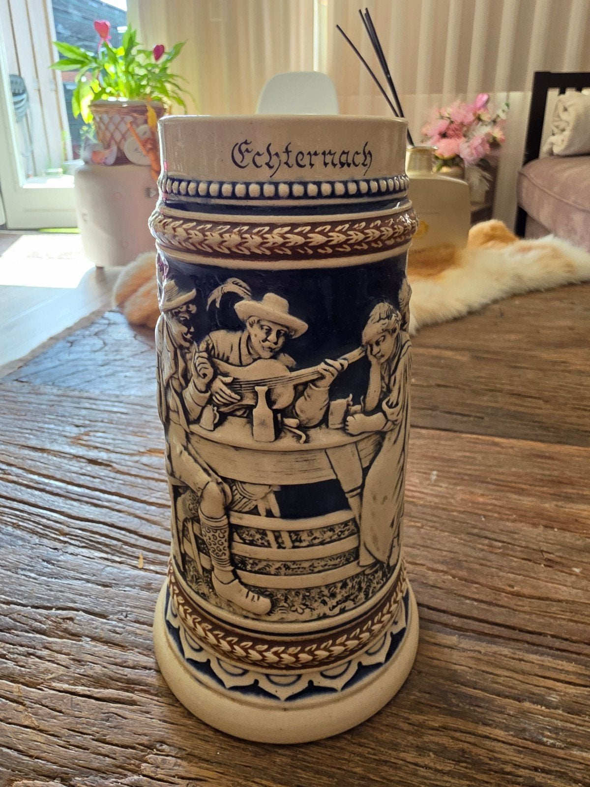 Vintage Duitse Bierpul - Echternach Keramiek, Antiek en Kunst, Ophalen