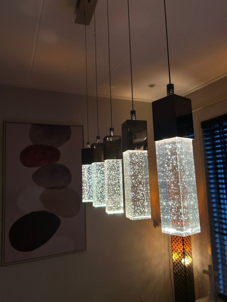 Hanglamp, Ophalen of Verzenden, Gebruikt, Glas, G9