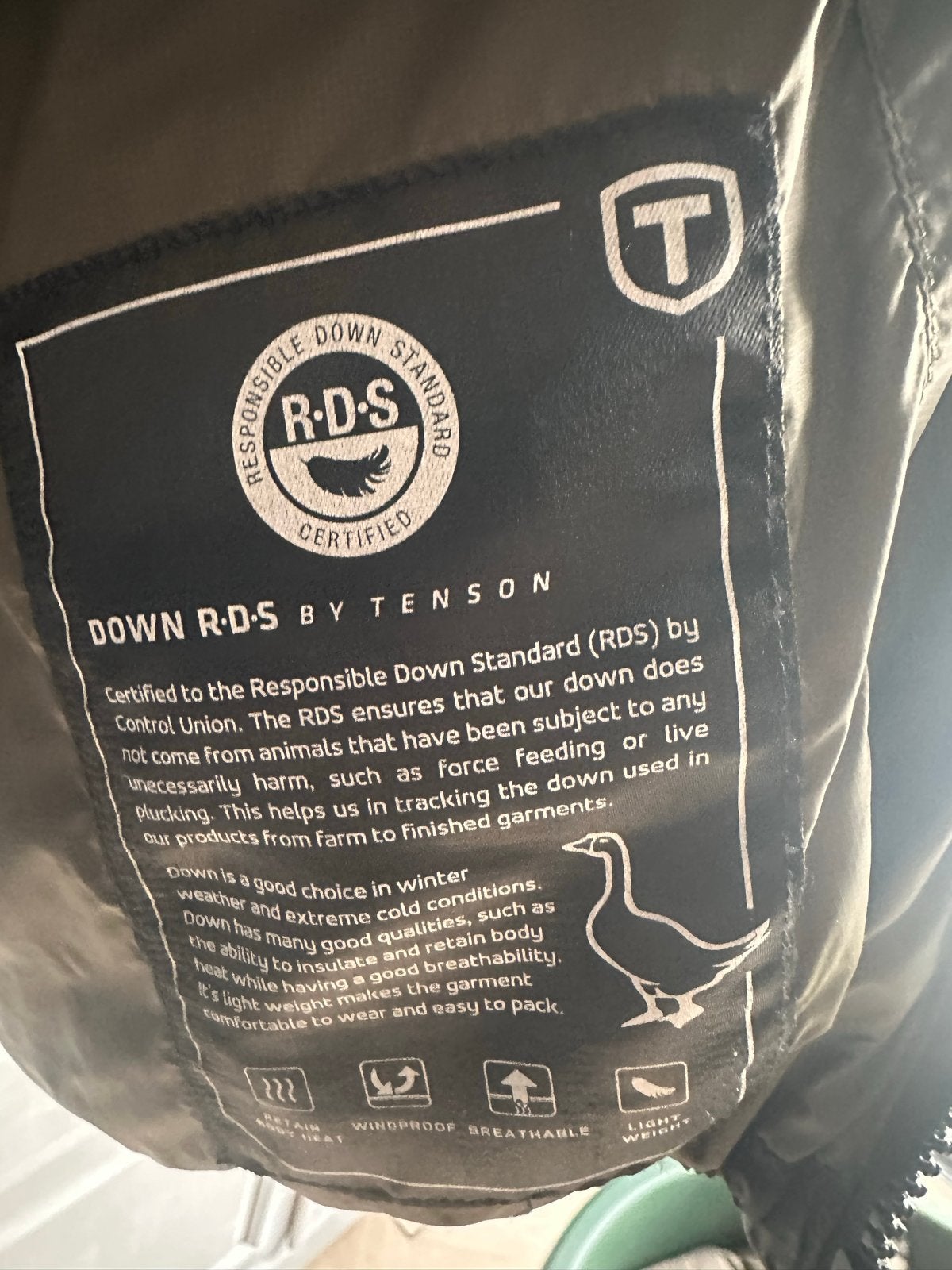 Tenson Down RDS Jas Maat 54, Kleding | Heren, Ophalen of Verzenden, Gedragen, Maat 52/54 (L), Zwart