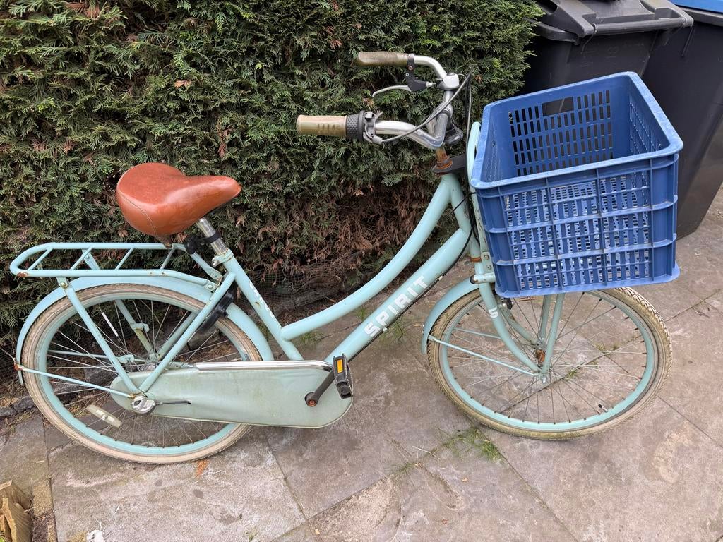 Spirit Cargo N3 Meisjesfiets Groen 26 inch met Fietsmand, Gebruikt, Velgrem, Handrem, Ophalen