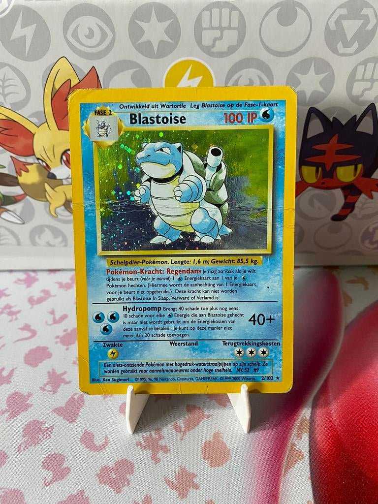 POKEMON BLASTOISE HOLO BS 2 DUTCH POOR, Verzenden, Zo goed als nieuw