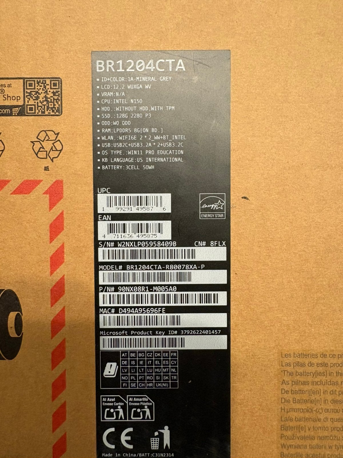 ASUS BR1204CTA SPLINTERNIEUW & GESEALD, Computers en Software, Ophalen of Verzenden, Zo goed als nieuw