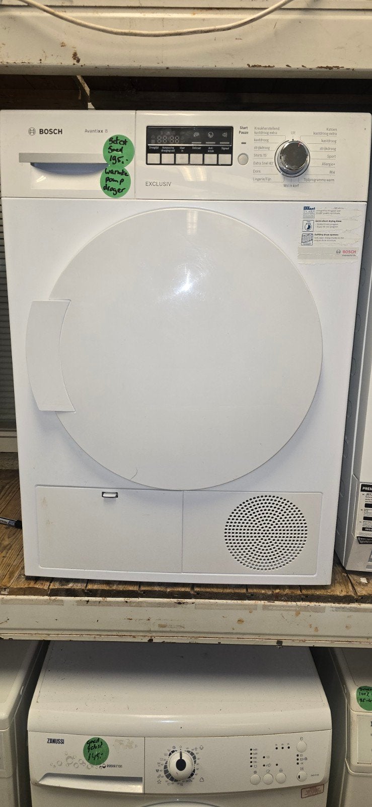 zgan Bosch 8 kg warmtepompdroger met garantie, Ophalen, 6 tot 8 kg, Minder dan 85 cm, Zo goed als nieuw