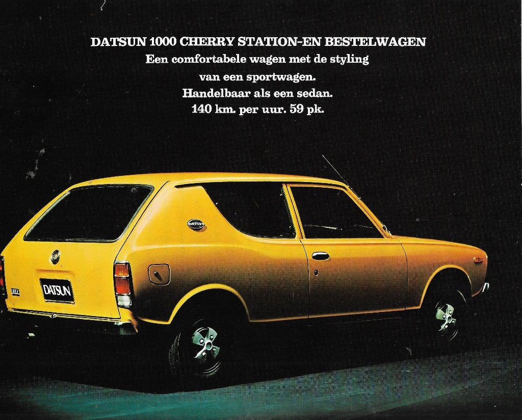 Leaflet/sheet DATSUN Cherry, Station en bestelwagen ca.1980, Zo goed als nieuw, Overige merken, Datsun, Ophalen of Verzenden
