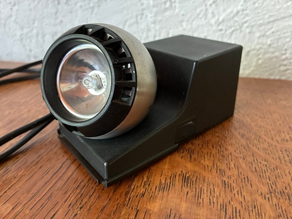Vintage Osram Minispot 41701 designlamp, Zwart, Ophalen of Verzenden, Metaal, Lamp