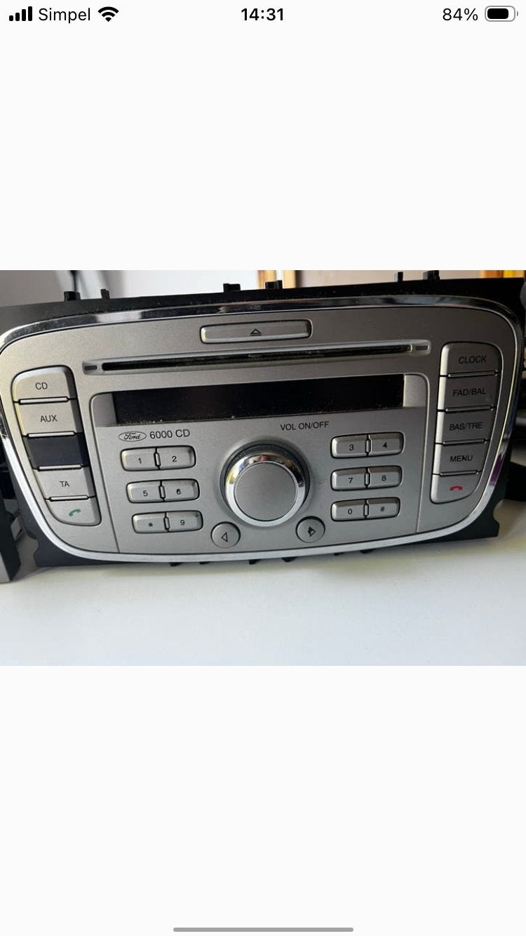 Originele Ford 6000 CD Autoradio met AUX en Bluetooth, Auto diversen, Autoradio's, Ophalen of Verzenden, Gebruikt