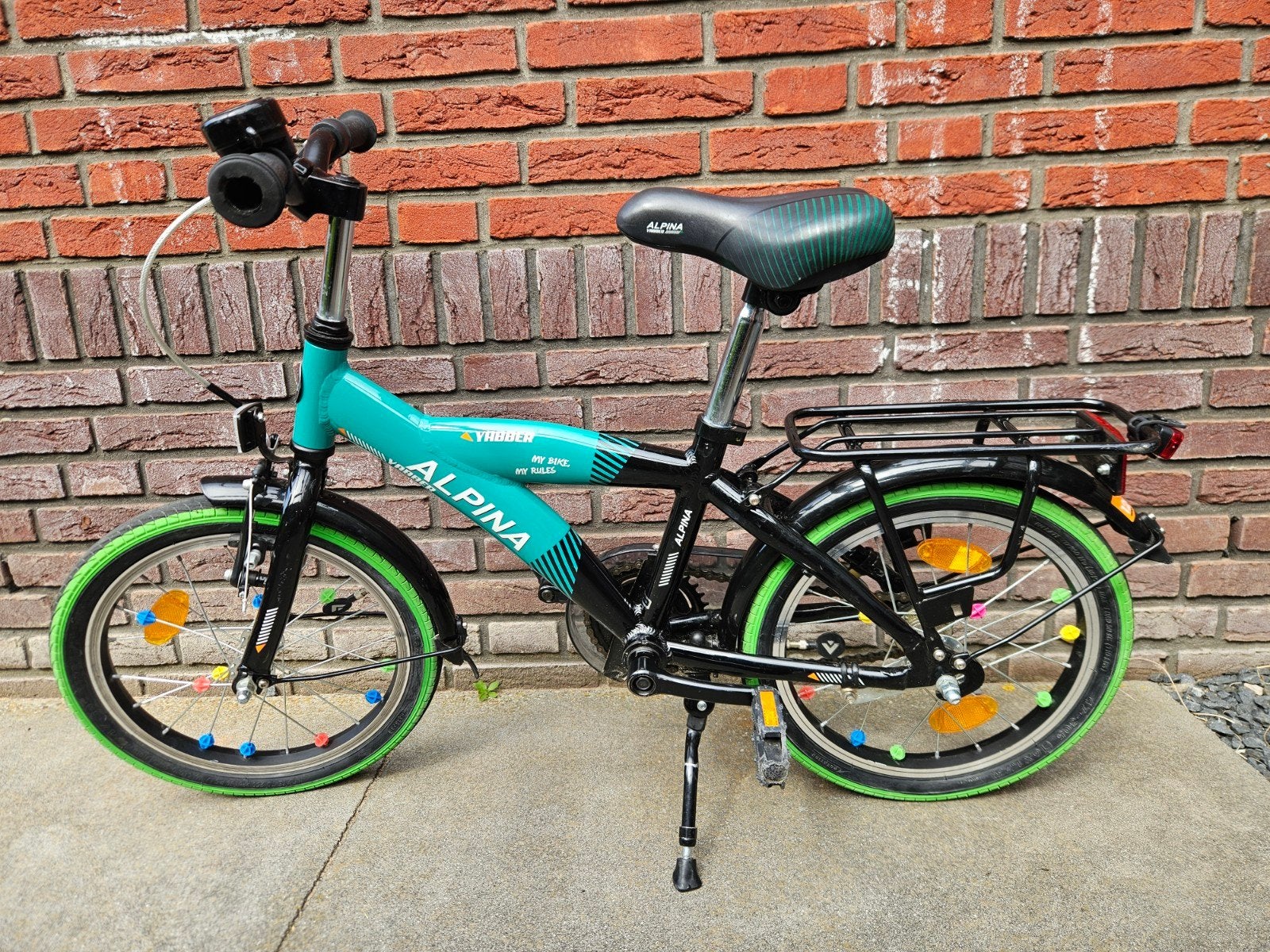 Zeer nette Alpina Yabber 16 inch kinderfiets, Ophalen, Terugtraprem, Alpina, 16 tot 20 inch