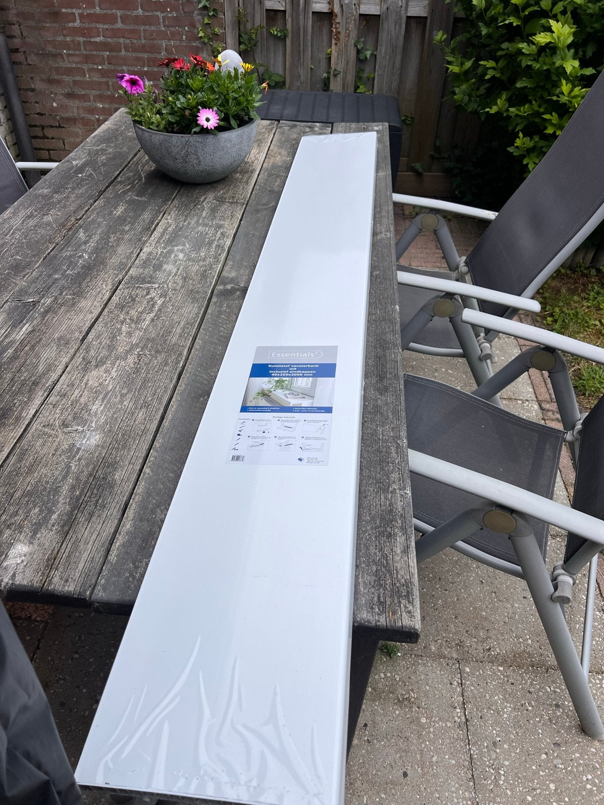 Nieuwe Kunststof Vensterbank 196 cm, Ophalen, Kunststof, Vensterbanken, Nieuw