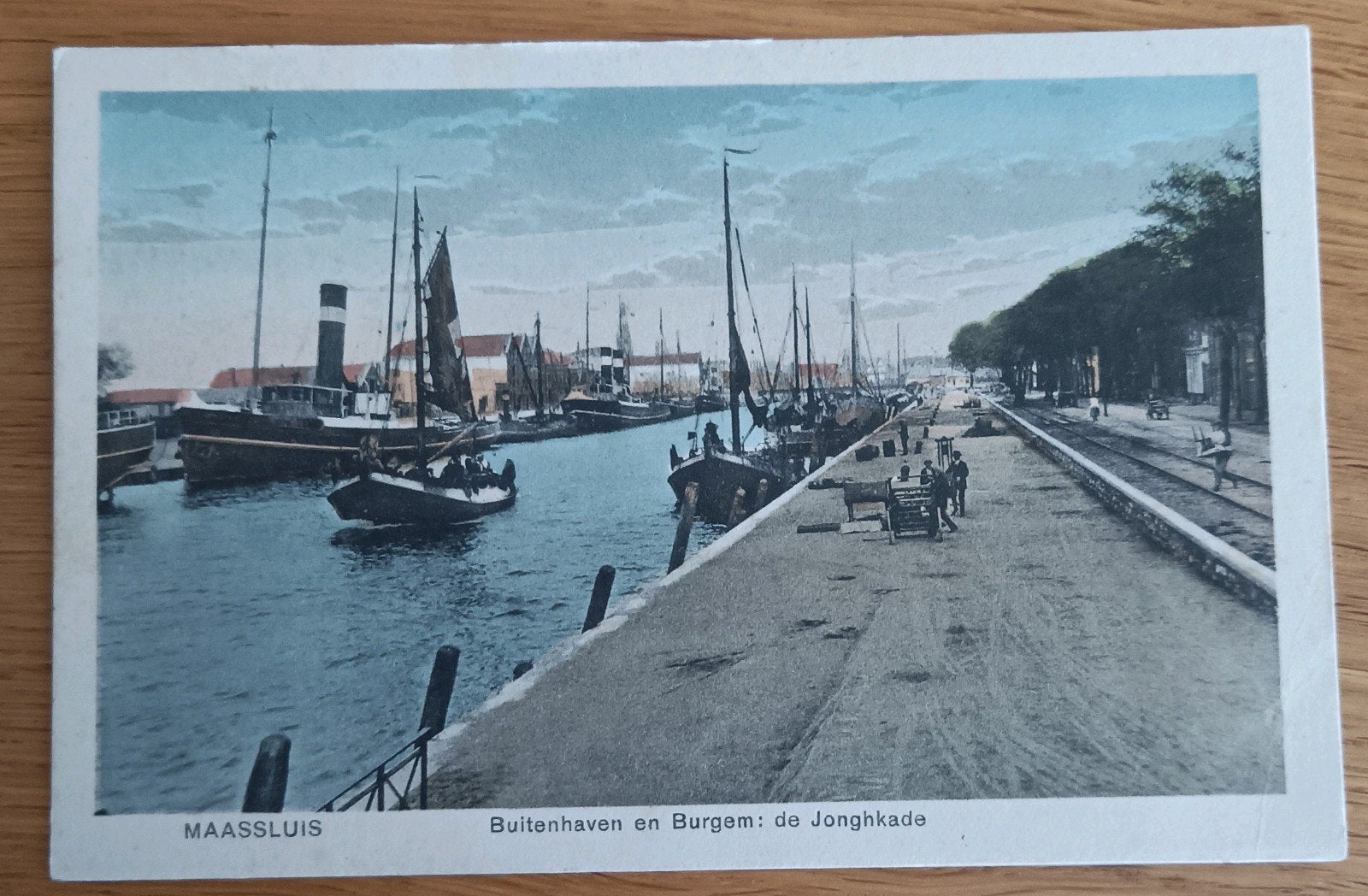 Ansichtkaart Maassluis de Jonghkade (1929), Ophalen of Verzenden, 1920 tot 1940, Gelopen, Zuid-Holland