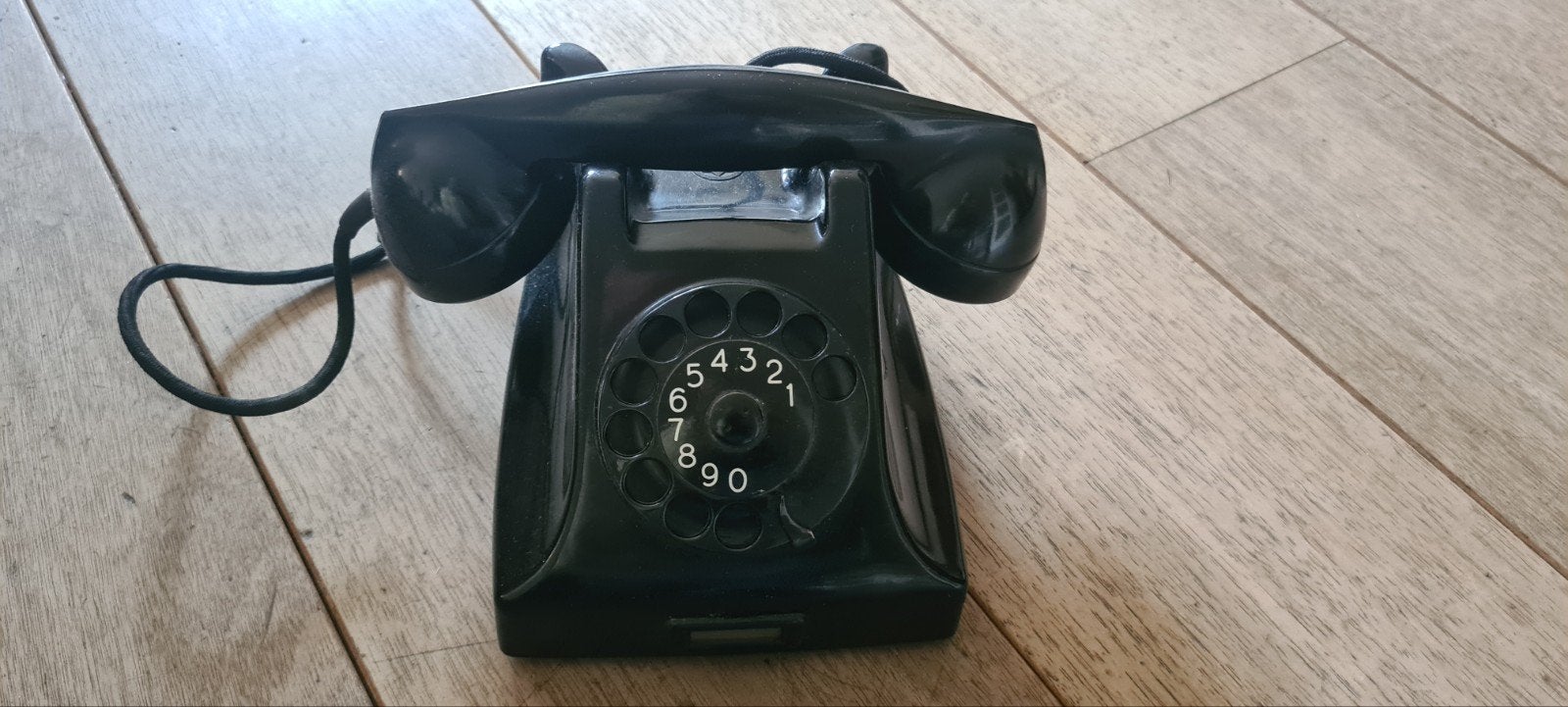 Vintage PTT Ericsson Zwarte Telefoon met Draaischijf, Ophalen of Verzenden