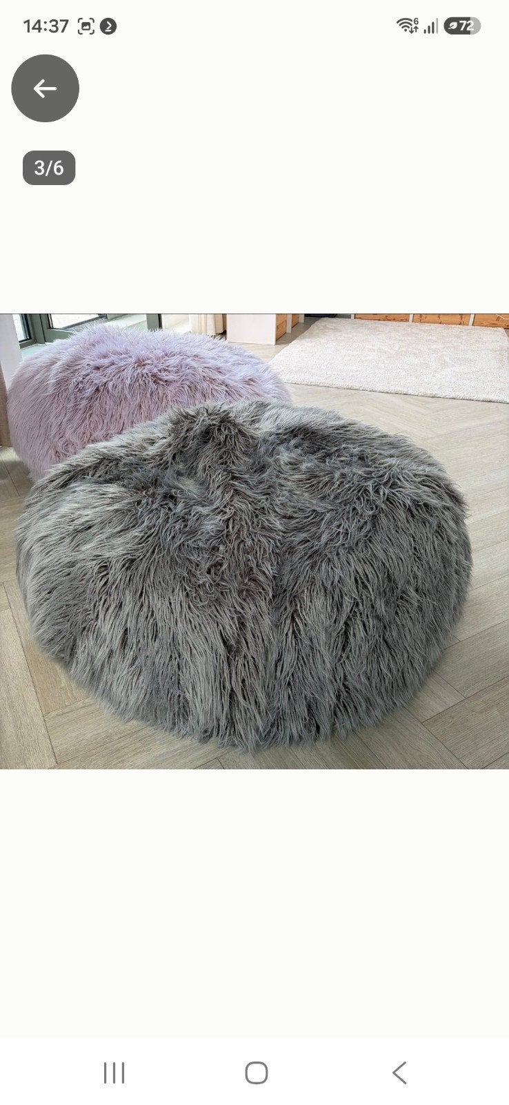 Grote Grijze Fluffy Vetsak, Huis en Inrichting, Ophalen, Grijs
