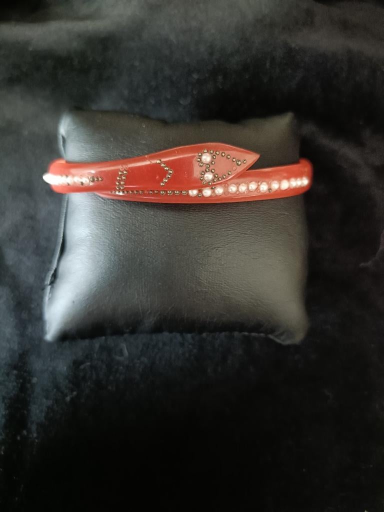 Vintage Celluloid Slangenarmband - Art Deco Jaren '20-'30, Ophalen of Verzenden, Overige materialen, Armband