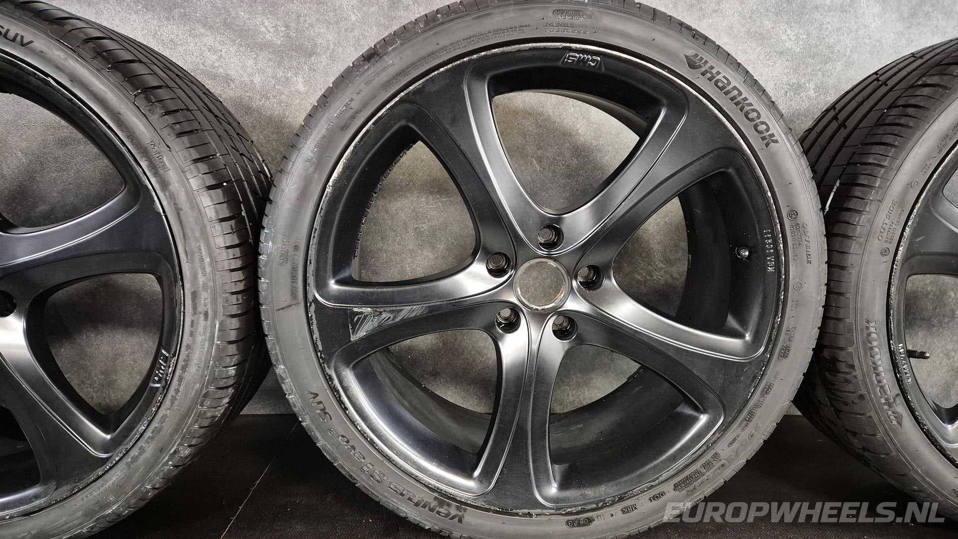 22 inch Porsche velgen Cayenne 92A zomerbanden zwart, Auto-onderdelen, Gebruikt, 295 mm, -, -