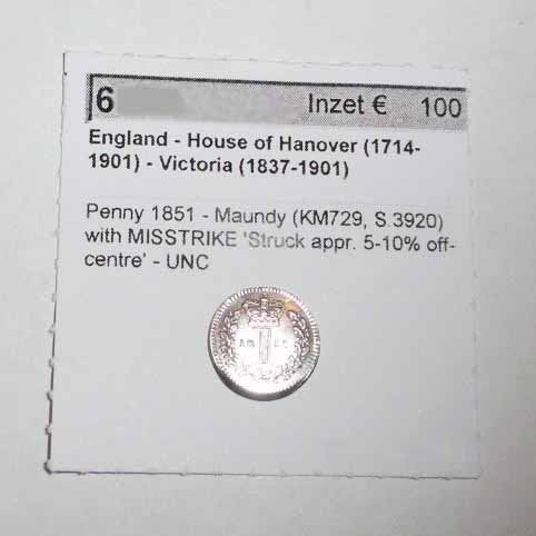 Munt Misslag Maundy penny 1851, Verzenden, Overige landen, Losse munt, Zilver