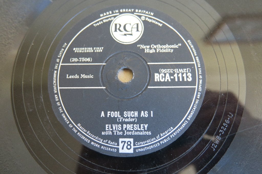 Elvis Presley A fool such as I 78rpm 78 toeren jukebox hits, Gebruikt, 10 inch, Voor 1960, Ophalen of Verzenden