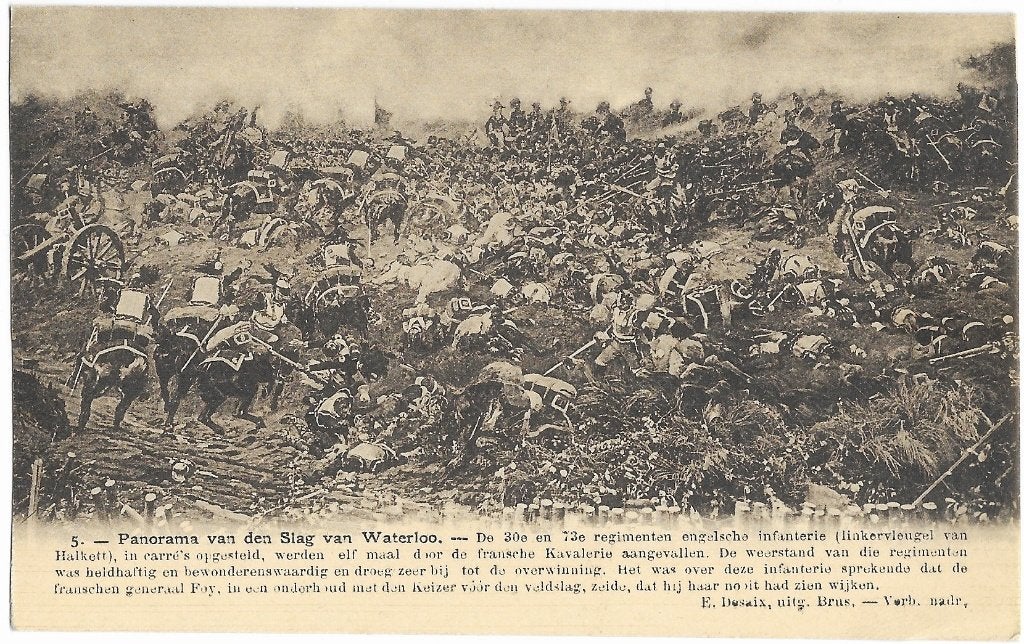 Waterloo, Slag bij, paarden, ridders, kanon, geweer, zwaard, Verzamelen, Verzenden, 1920 tot 1940, Ongelopen, Waals-Brabant