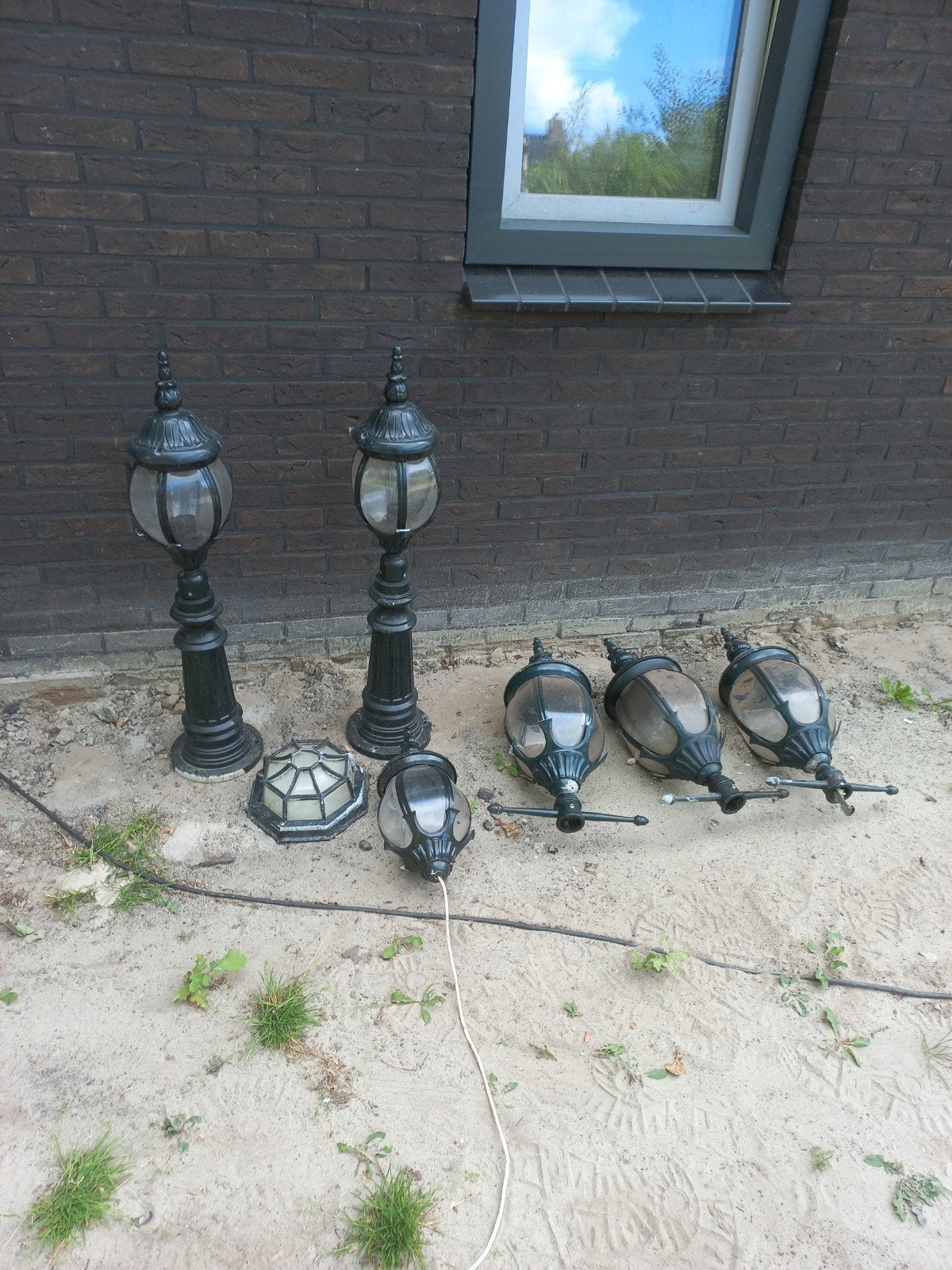 Antieke buitenverlichting, Tuin en Terras, Buitenverlichting, Ophalen, Netvoeding, 50 tot 250 watt