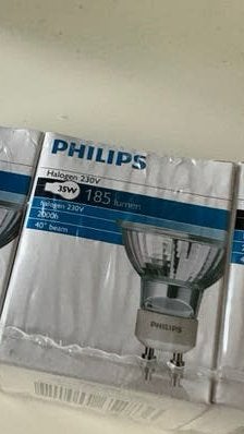 Halogeen lamp Philips 35 watt 230 volt 185 lumen  Gu10, GU10, Nieuw, Ophalen of Verzenden, Neutraal wit