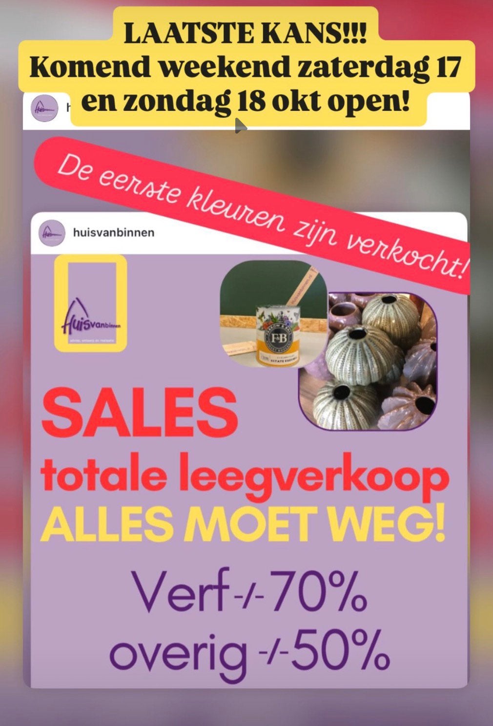 Totale leegverkoop F&B verf en accessoires, Ophalen, Nieuw, Verf