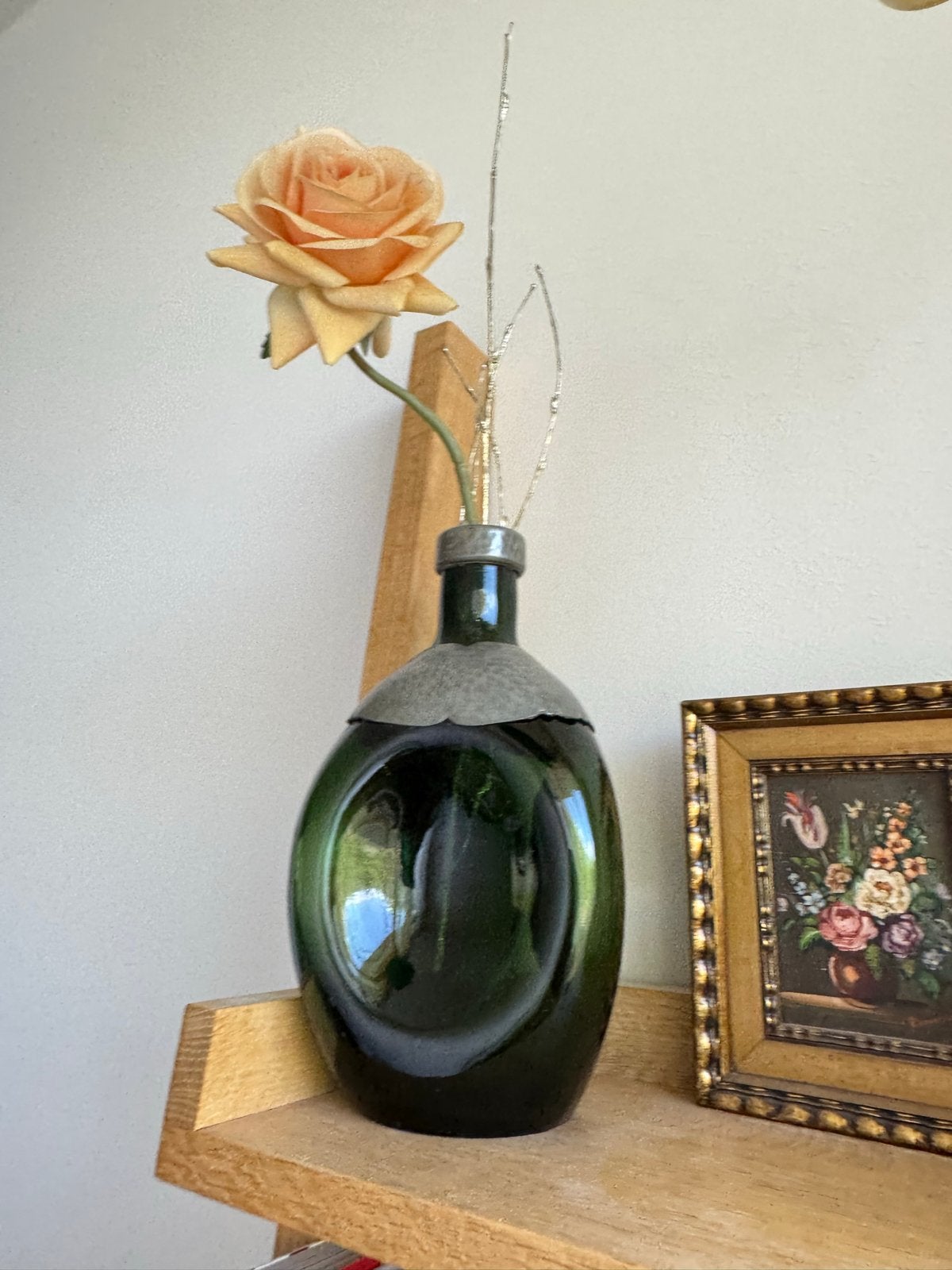 GERO Holland vintage designkaraf van groen glas & tin, Ophalen of Verzenden