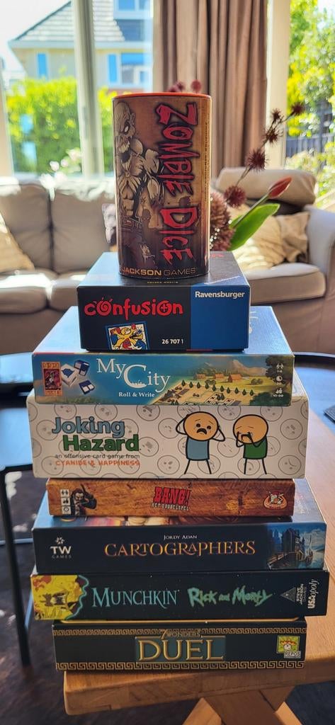 Diverse Bordspellen: Zombiedice, 7 Wonders Duel & meer!, Vijf spelers of meer, Ophalen, Zo goed als nieuw