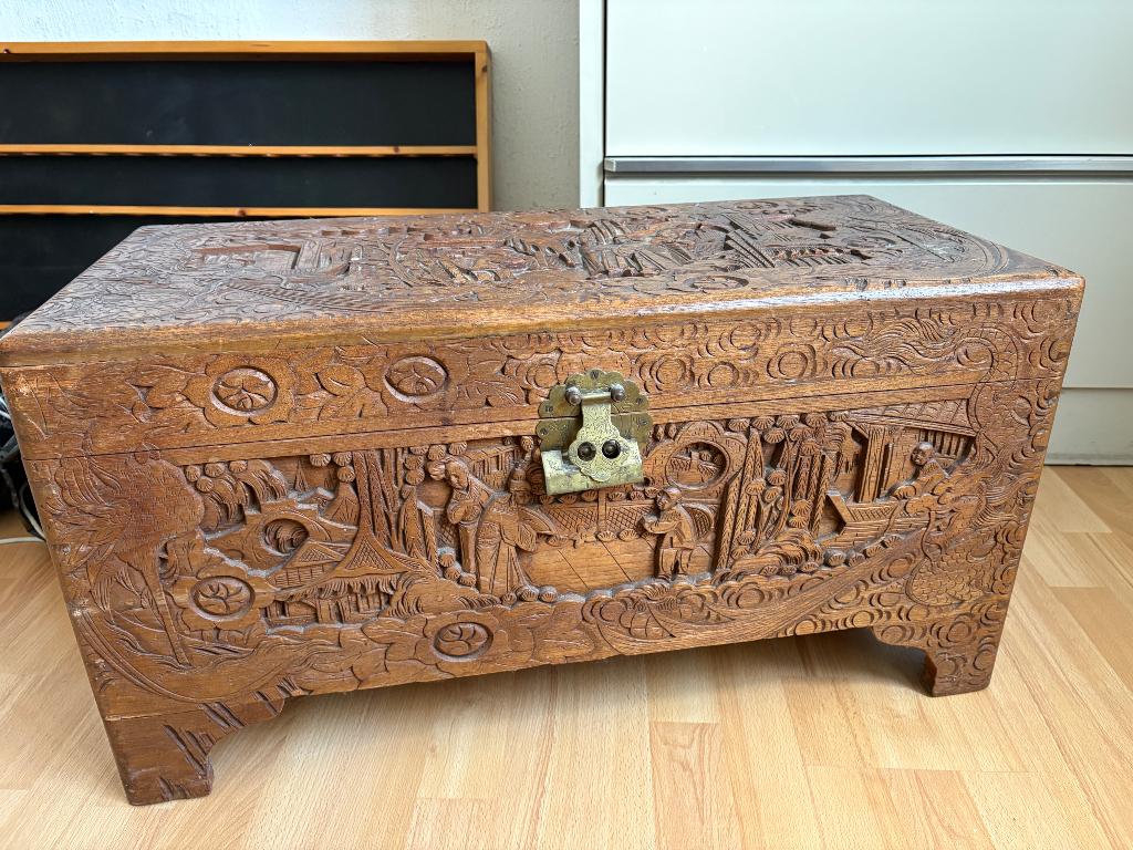 Chinese deken kist van hout, Ophalen, Minder dan 50 cm, Gebruikt, 50 tot 100 cm