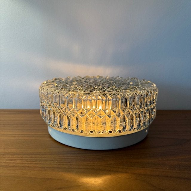 Plafondlamp, plafonnière, wandlamp, vintage, retro, jr 60/70, Ophalen of Verzenden, Zo goed als nieuw, Glas