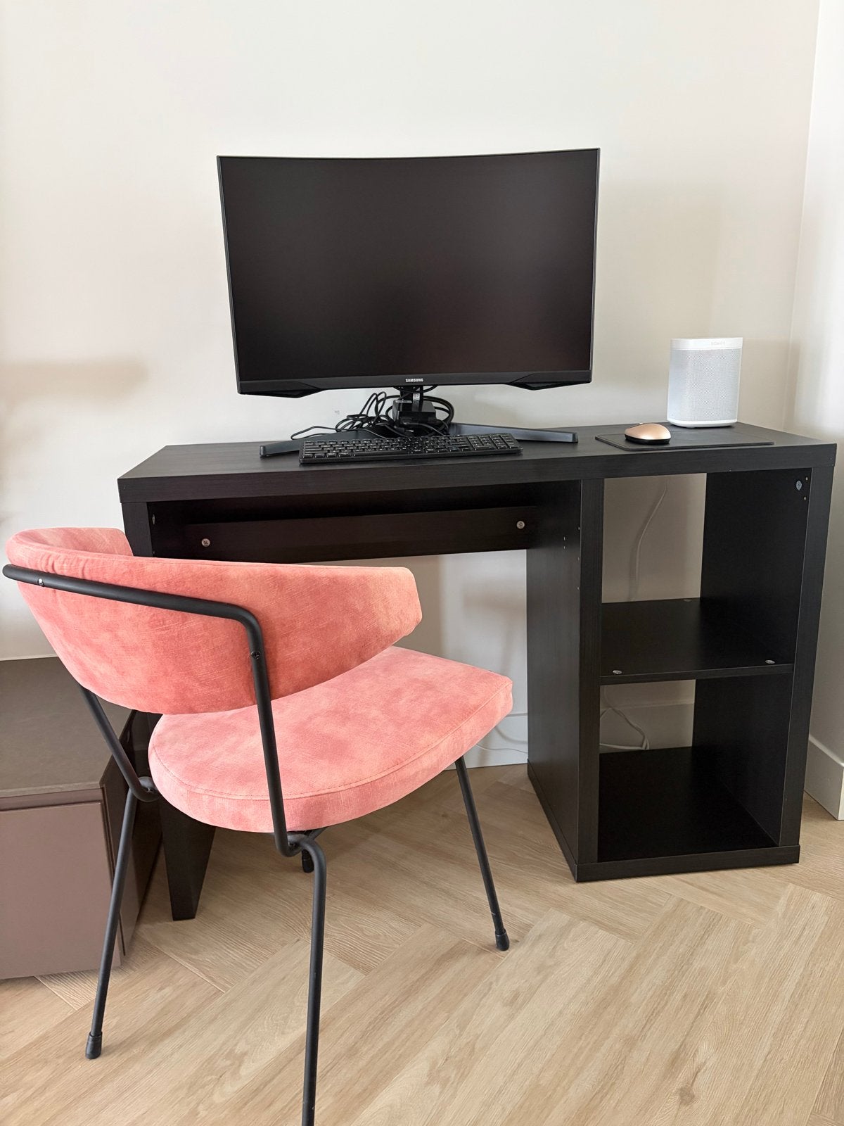 IKEA Kallax bureau zwartbruin met opbergruimte, Ophalen, 39 cm, Spaanplaat of MDF, Zo goed als nieuw
