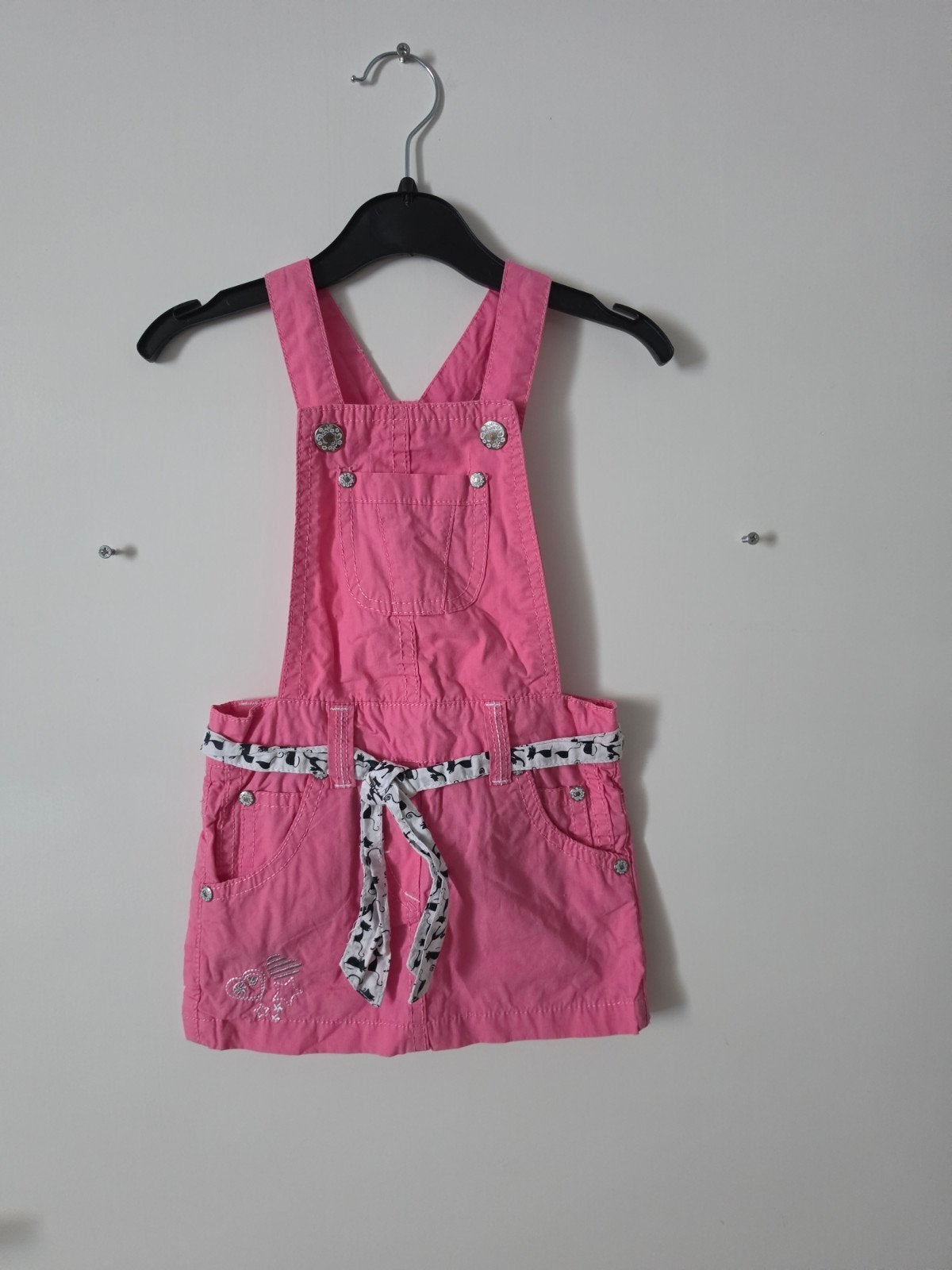 Prenatal denim jeans salopette overgooi jurk roze 80 als nie, Meisje, Jurkje of Rokje, Ophalen of Verzenden, Zo goed als nieuw