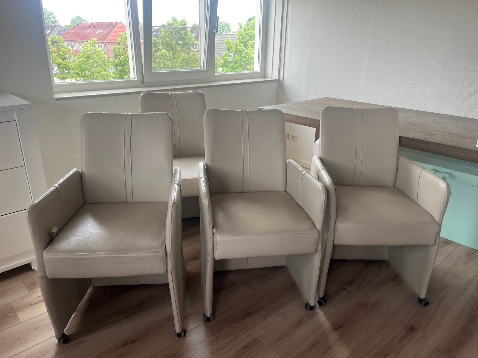 6 eetkamer stoelen d’ancora, Ophalen, Gebruikt, Overige kleuren, Leer