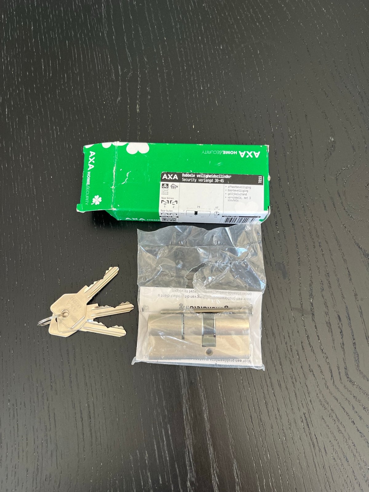 AXA Dubbele Veiligheidscilinder Security Verlengd 30-45, Ophalen of Verzenden, Nieuw, Overige materialen, Slot