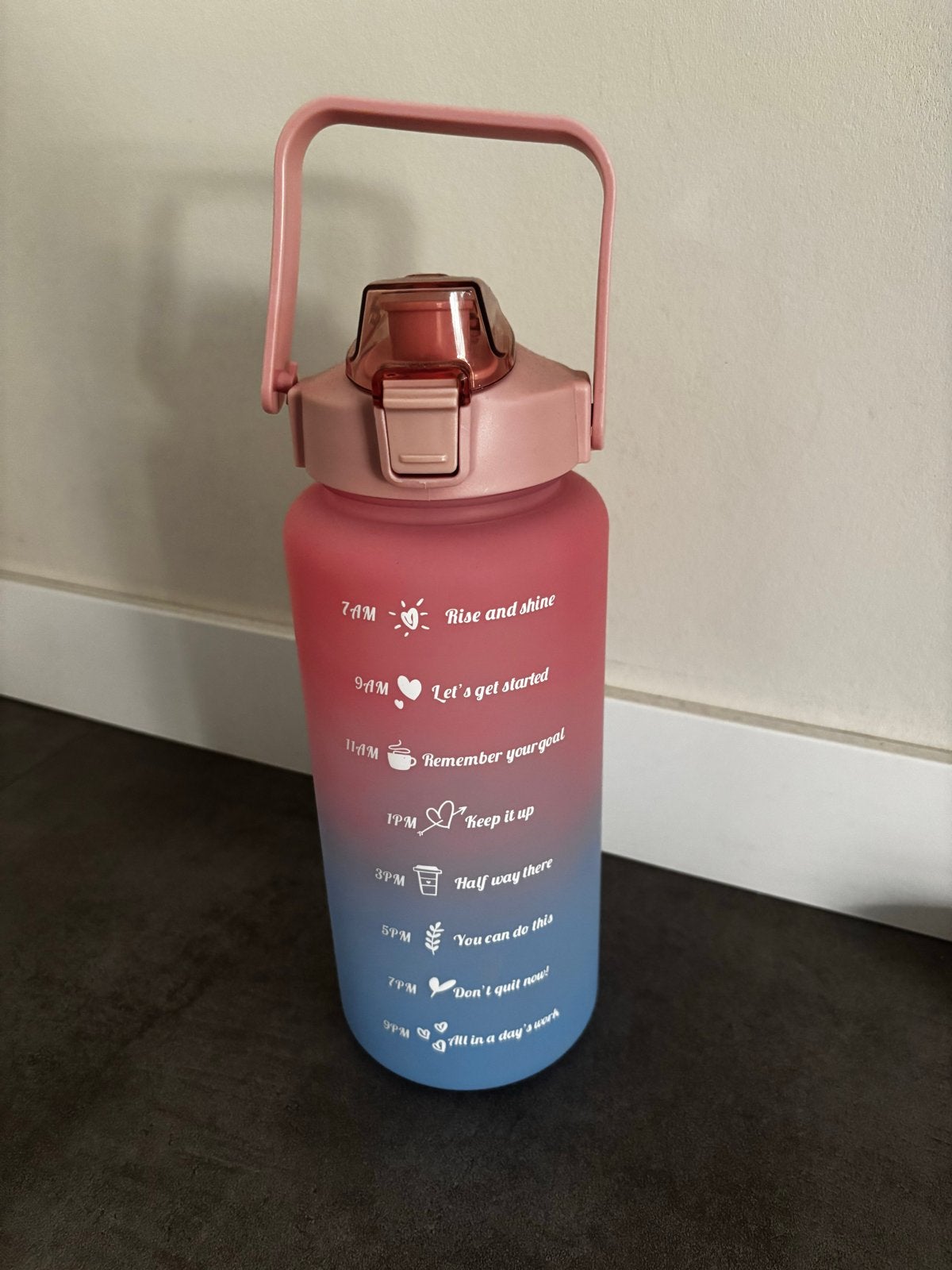 Waterfles met tijdmarkeringen - 2L of 1L, Overige typen, Kunststof, Nieuw, Ophalen of Verzenden