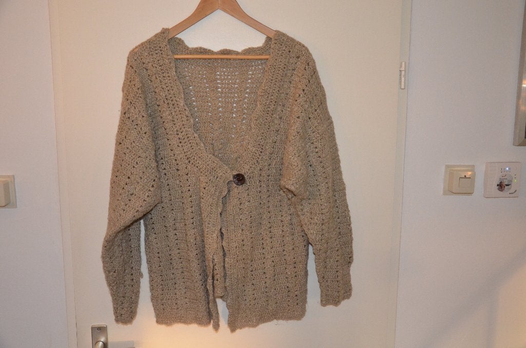prachtig nieuw handgehaakt linnenmix vest maat XXL, Beige, Maat 46/48 (XL) of groter, Nieuw, Ophalen of Verzenden