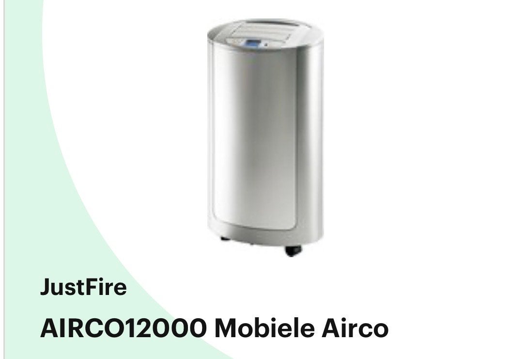 JustFire AIRCO12000BTU Mobiele Airco, Witgoed en Apparatuur, Airco's, Timer, 3 snelheden of meer, Ophalen of Verzenden, Zo goed als nieuw