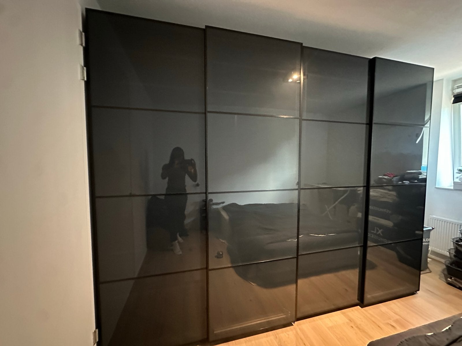 IKEA Pax schuifdeuren met donker glas, Ophalen, Gebruikt, 200 cm of meer, Glas