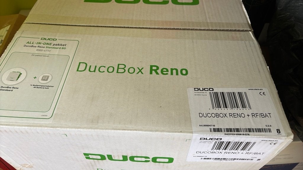 DucoBox Reno + RF/BAT Ventilatie-unit all in one Nieuw, Doe-het-zelf en Verbouw, Ophalen, Nieuw, Afzuiger
