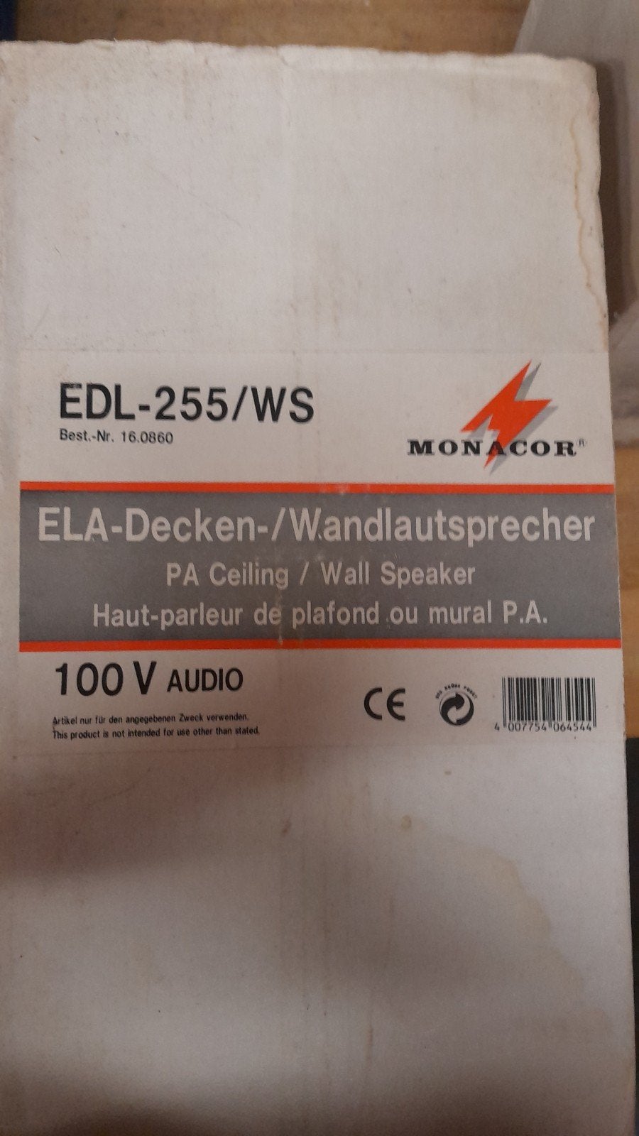 Monacor EDL-255/WS ELA Plafond/Wand Luidspreker (Nieuw), Overige typen, Nieuw, Minder dan 60 watt, Ophalen