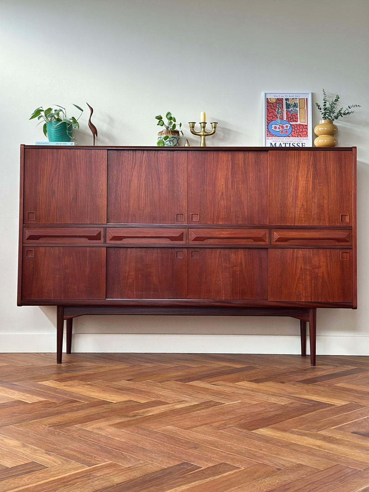 Vintage highboard Deens Johannes Andersen jaren 50/60/70, Huis en Inrichting, Kasten | Wandmeubels, Gebruikt, 100 tot 150 cm, 150 tot 200 cm