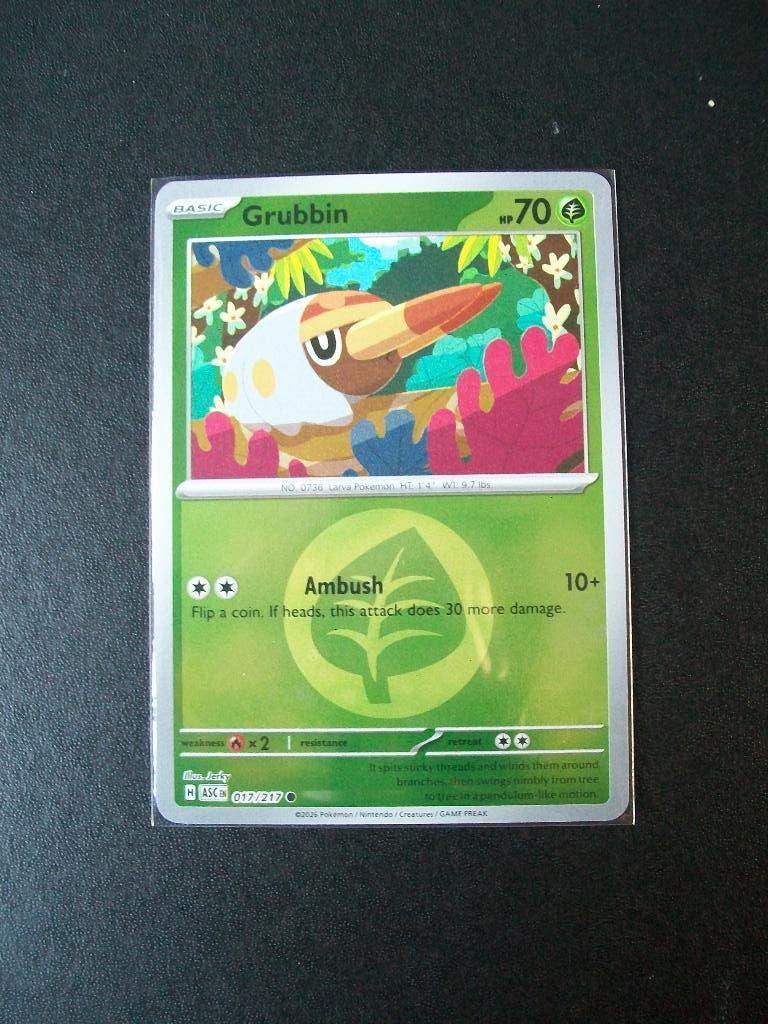 2372: Nieuwe Pokemon Kaart holofoil GRUBBIN HP 70 (017/217), Verzenden, Nieuw, Losse kaart, Foil