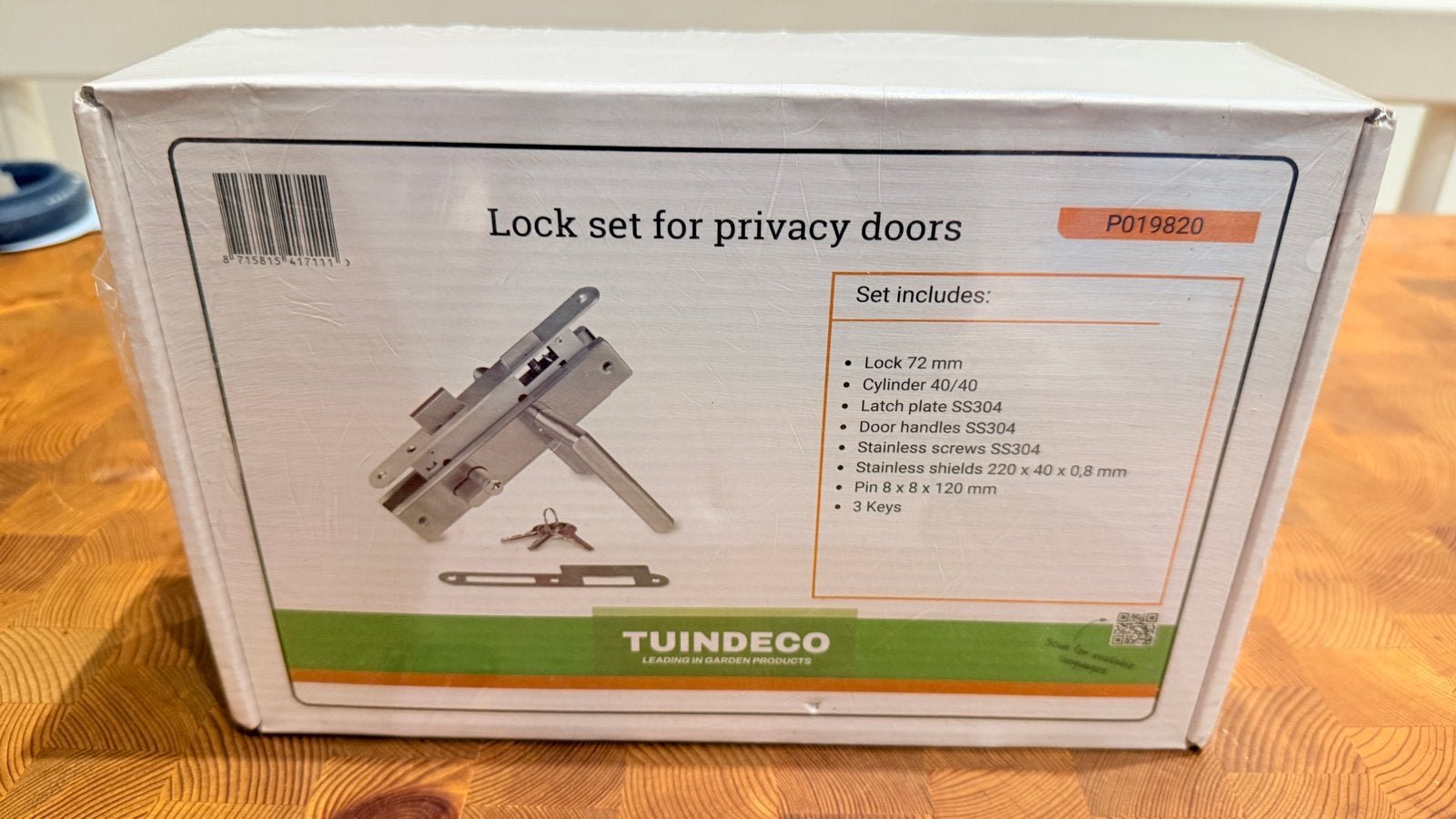 Tuindeco poort slot set RVS nieuw in doos, Ophalen of Verzenden, Nieuw, Rvs, Slot