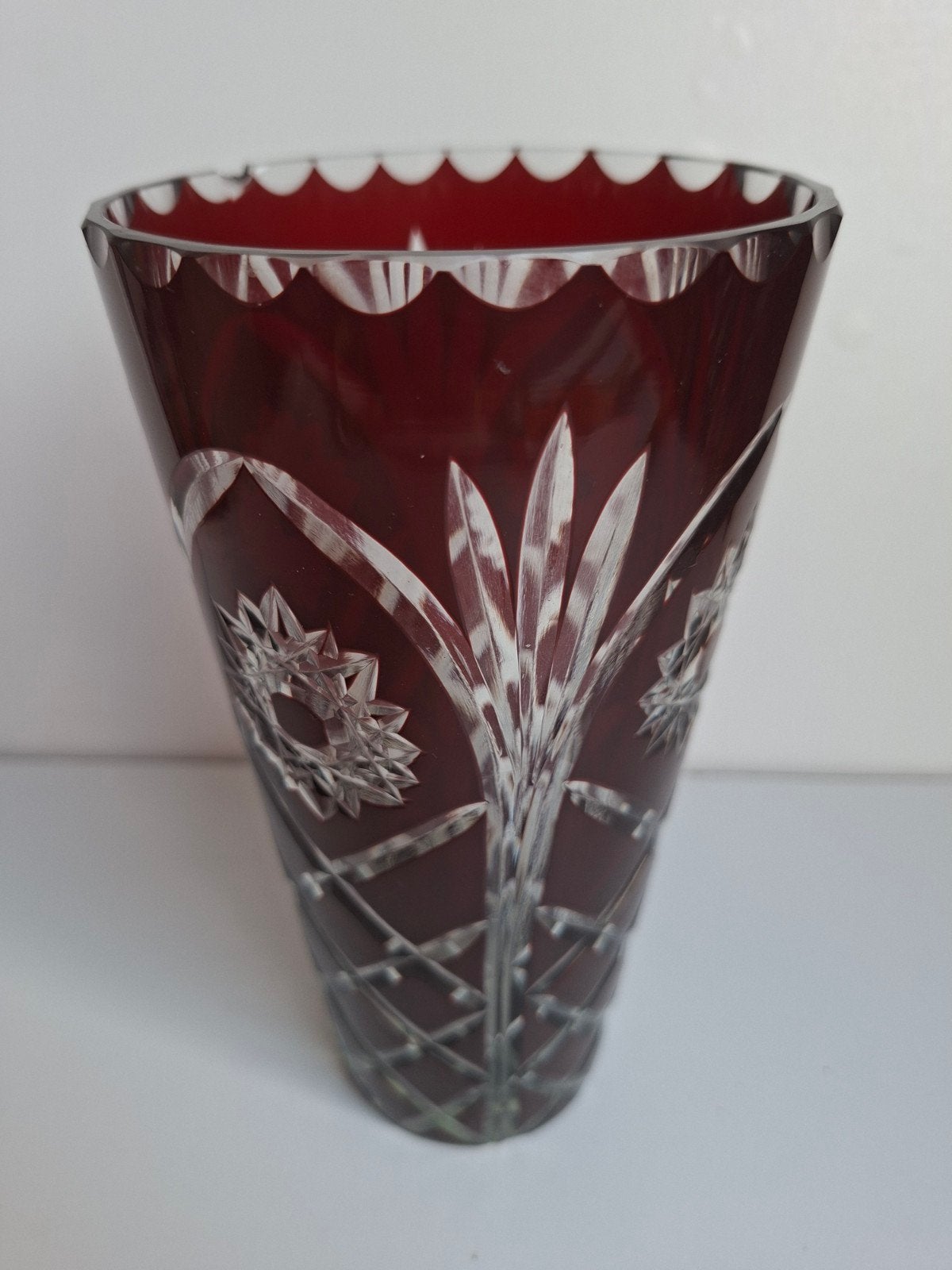 Boheemse vaas Robijn rood, Antiek en Kunst, Ophalen of Verzenden